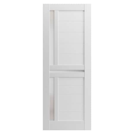 Sartodoors Solid French Double Doors 60 x 96in, Quadro 4445 Nordic White W/ Frosted Glass QUADRO4445DD-NOR-6096